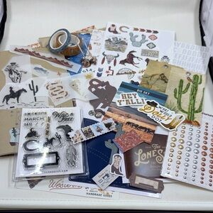 Cocoa Daisy *used Western Cowboy Craft Sticker March Memory Kit - 25+ pcs